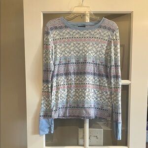 Joe Boxer Blue and Pink Patterned Long Sleeve Tee